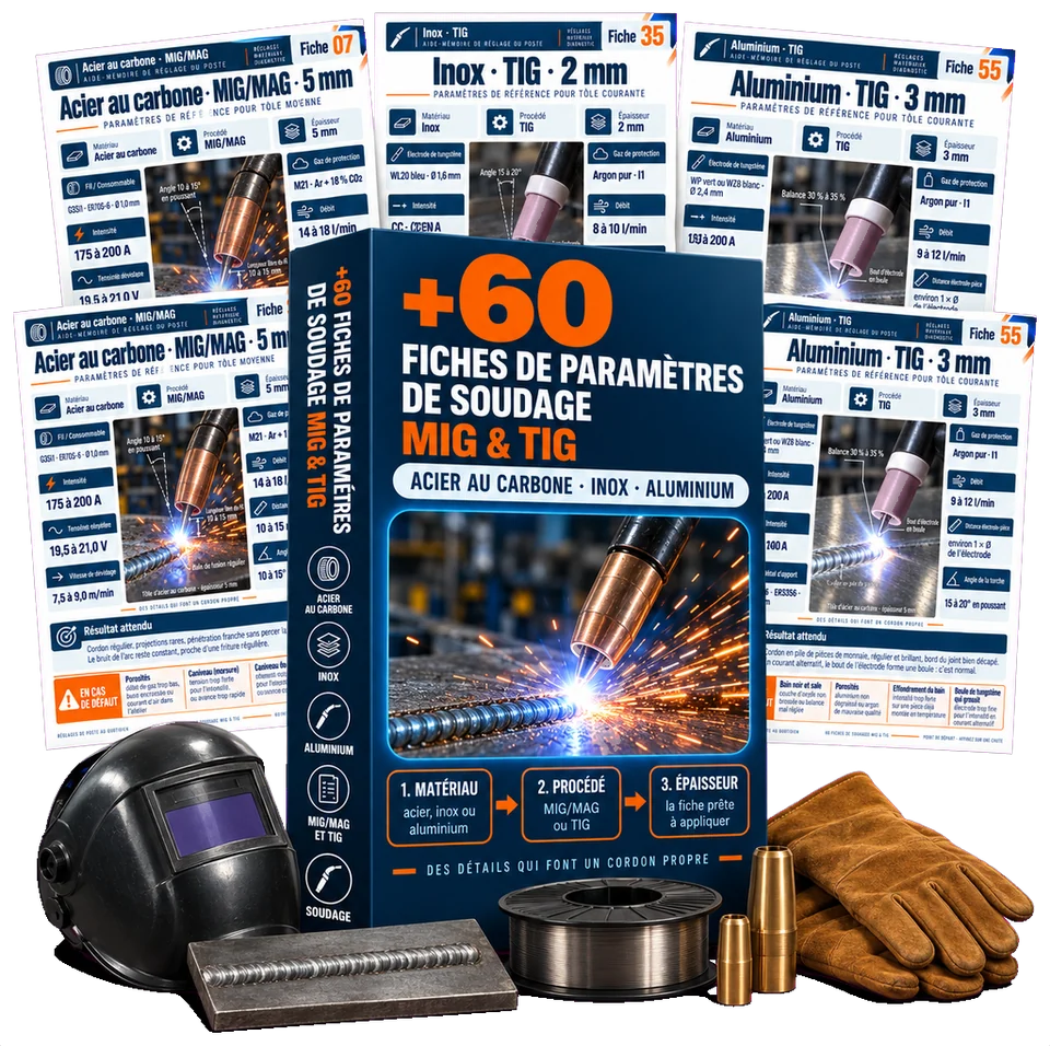 Pack Essentiel, les 60 Fiches de Paramètres de Soudage